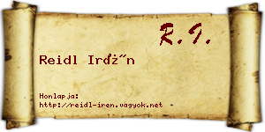 Reidl Irén névjegykártya